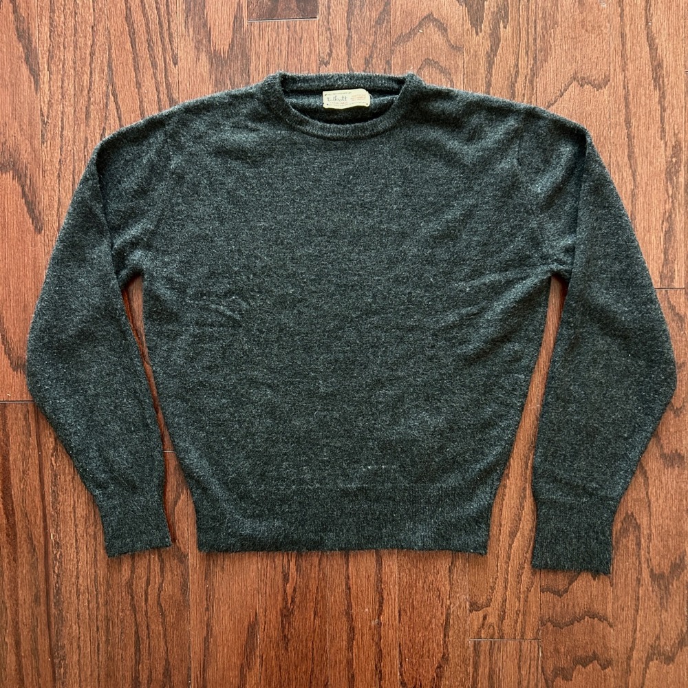 Vintage 1950s-60s Talbott Taralan DuPont Orlon Acrylic Sweater Black M Retro